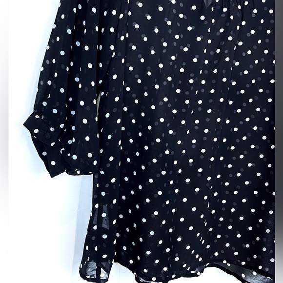 Women's Polka Dot Sheer Blouse Size Small black/white By Cotton On 3/4 Sleeve - Picture 11 of 15